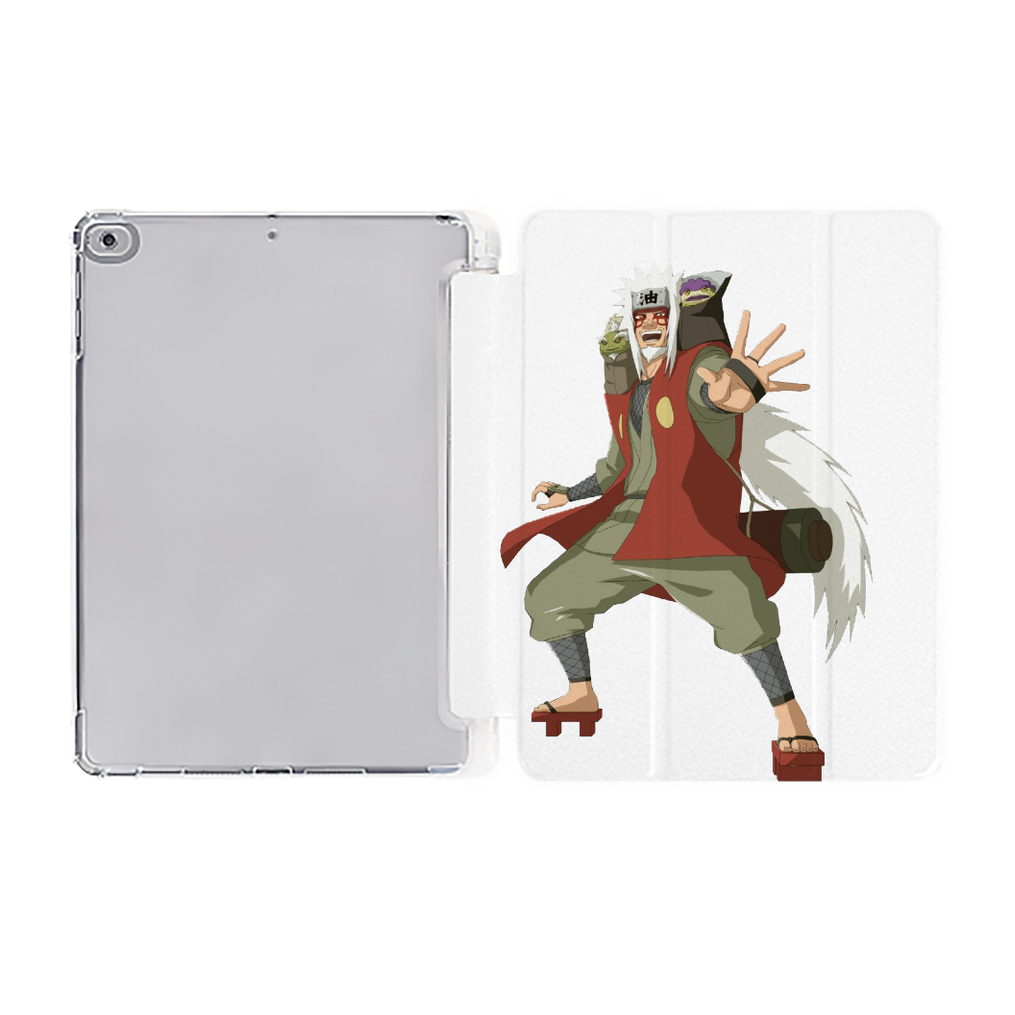 （画像用） NARUTO -ナルト- 自来也（じらいや） Jiraiya IPad ケース ペン収納付き 三つ折りスタンド PUレザー×シリコン 対応機種9.5/10.5/10.9インチ